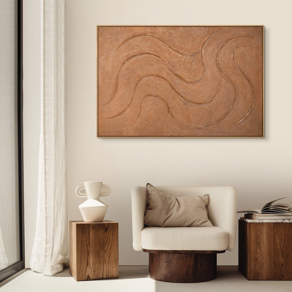 Peinture acrylique sur toile organique, « Rythmes chaleureux »