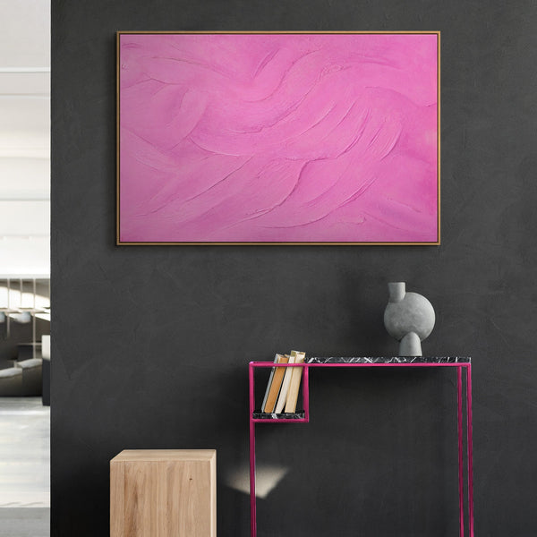 Peinture sur toile structurée sous cadre, œuvre d'art paisible intitulée « Voile de sucre »