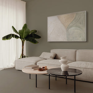 Peinture acrylique texturée dans le cadre « Traces de pluie »