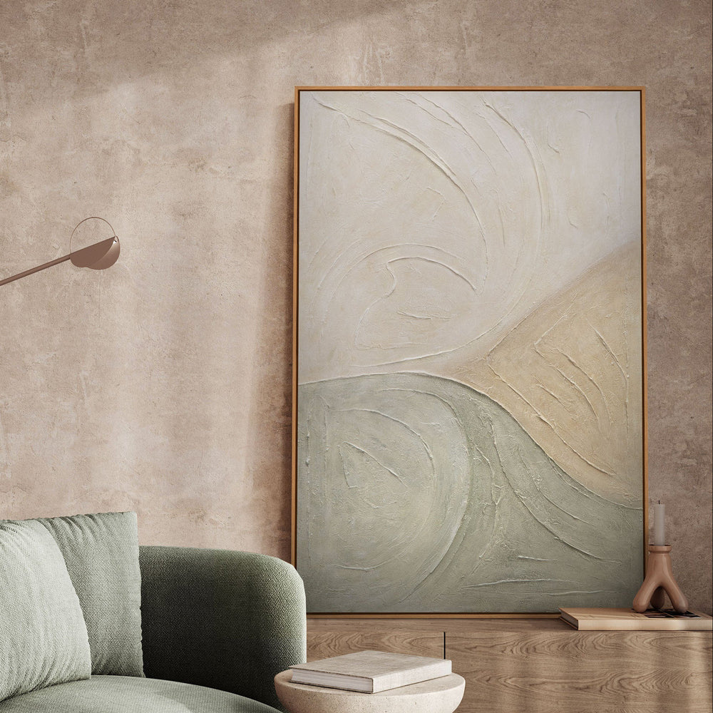 Exklusives abstraktes Hochzeitsbild – Handgefertigtes Unikat auf Naturholzrahmen