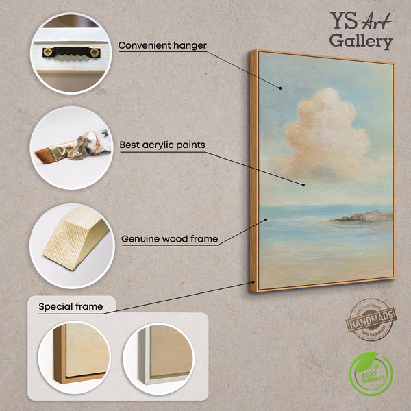 Tableau sur toile peint à la main « Légèreté de l'être » – Peinture acrylique moderne sur le thème de la mer