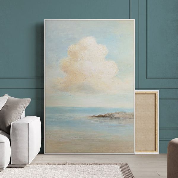 Tableau sur toile peint à la main « Légèreté de l'être » – Peinture acrylique moderne sur le thème de la mer