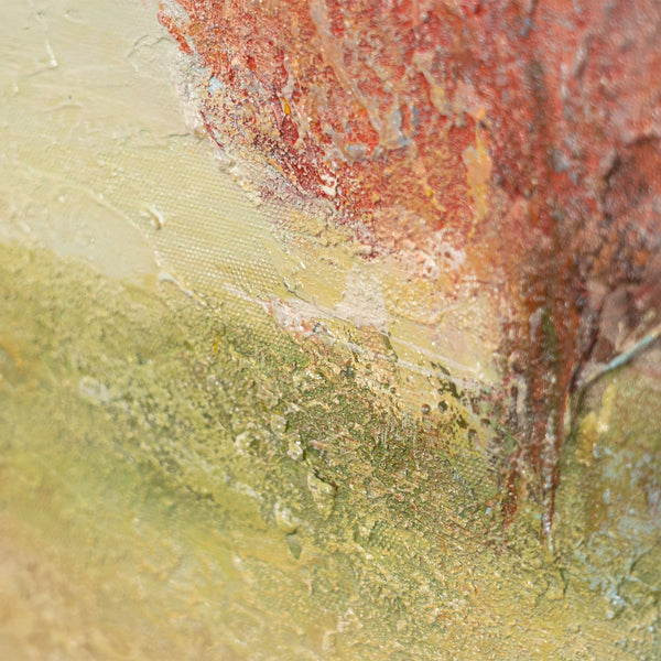 Tableau sur toile peint à la main « Étendue chaleureuse » – Art abstrait moderne avec cadre