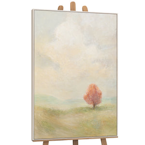 Tableau sur toile peint à la main « Étendue chaleureuse » – Art abstrait moderne avec cadre