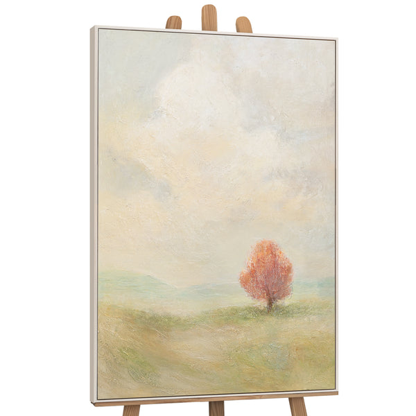 Tableau sur toile peint à la main « Étendue chaleureuse » – Art abstrait moderne avec cadre