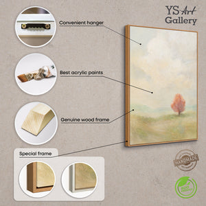 Tableau sur toile peint à la main « Étendue chaleureuse » – Art abstrait moderne avec cadre