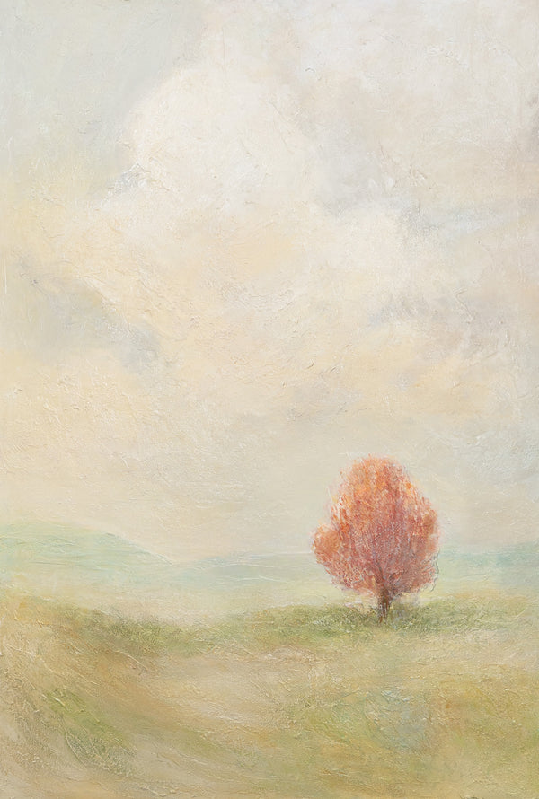 Tableau sur toile peint à la main « Étendue chaleureuse » – Art abstrait moderne avec cadre