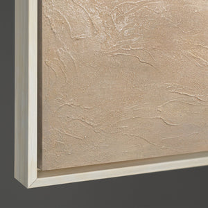 Abstraktes Acrylmalerei mit Rahmen „Grüner Akzent“ – Minimalistische Wandkunst auf Leinwand