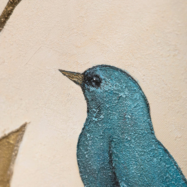 Décoration murale moderne « Murmure des feuilles » – peinture de nature sur toile avec cadre