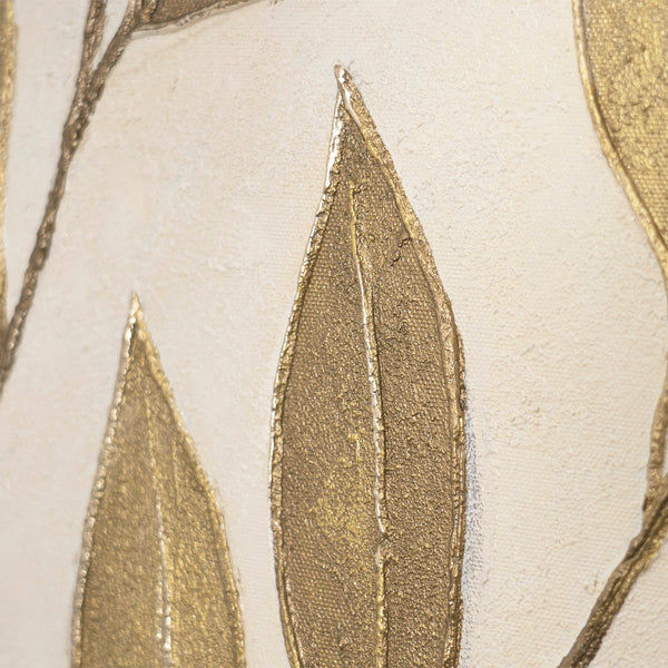 Décoration murale moderne « Murmure des feuilles » – peinture de nature sur toile avec cadre