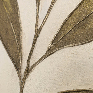 Décoration murale moderne « Murmure des feuilles » – peinture de nature sur toile avec cadre