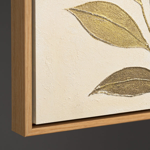 Décoration murale moderne « Murmure des feuilles » – peinture de nature sur toile avec cadre