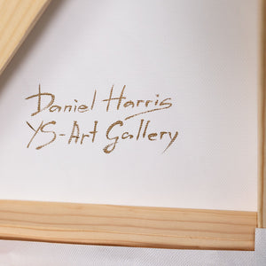 Signaturdetail auf Leinwandbild