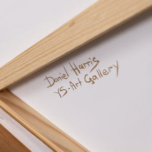 Décoration murale minimaliste – Peinture acrylique texturée beige avec cadre « Échos du temps »