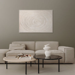 Abstraktes Leinwandbild Beige Struktur