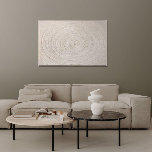 Abstraktes Leinwandbild Beige Struktur