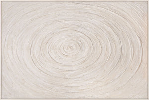 Décoration murale minimaliste – Peinture acrylique texturée beige avec cadre « Échos du temps »