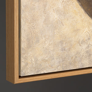 Peinture à la texture beige et noir – Art abstrait sur toile "Duett des Demi-Cercles"