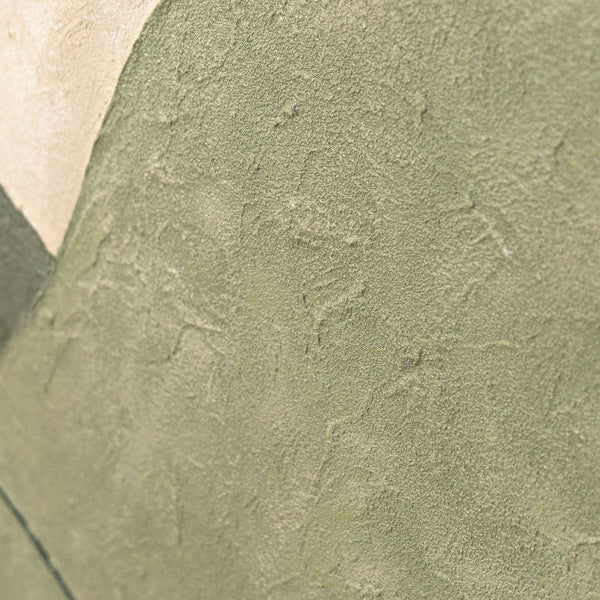 Handgemalte Acrylkunst – Modernes Wandgemälde in Grün & Beige „Das Flüstern der Täler“