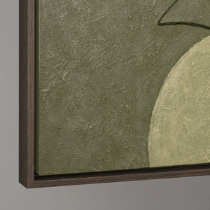 Handgemalte Acrylkunst – Modernes Wandgemälde in Grün & Beige „Das Flüstern der Täler“