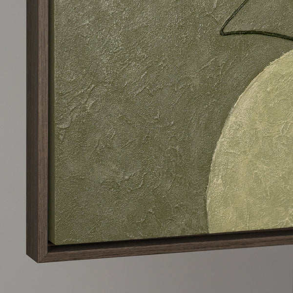 Handgemalte Acrylkunst – Modernes Wandgemälde in Grün & Beige „Das Flüstern der Täler“