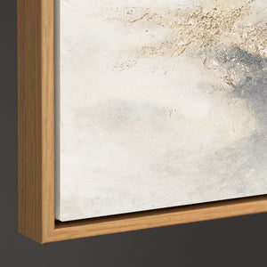 Abstraktes Wandbild auf Leinwand in hellen Grau- und Beigetönen