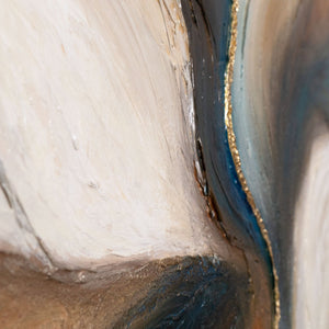 Modernes Gemälde Naturtöne – Handgemaltes Bild mit Rahmen „Vergehen der Zeit“