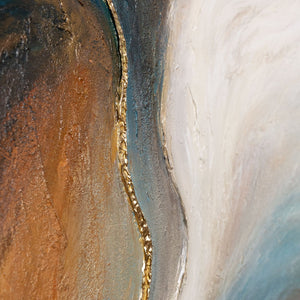 Modernes Gemälde Naturtöne – Handgemaltes Bild mit Rahmen „Vergehen der Zeit“