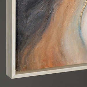 Modernes Gemälde Naturtöne – Handgemaltes Bild mit Rahmen „Vergehen der Zeit“