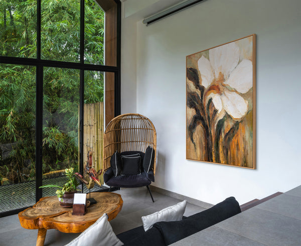 Peinture abstraite florale – "Le Passage du Temps" – Art acrylique sur toile