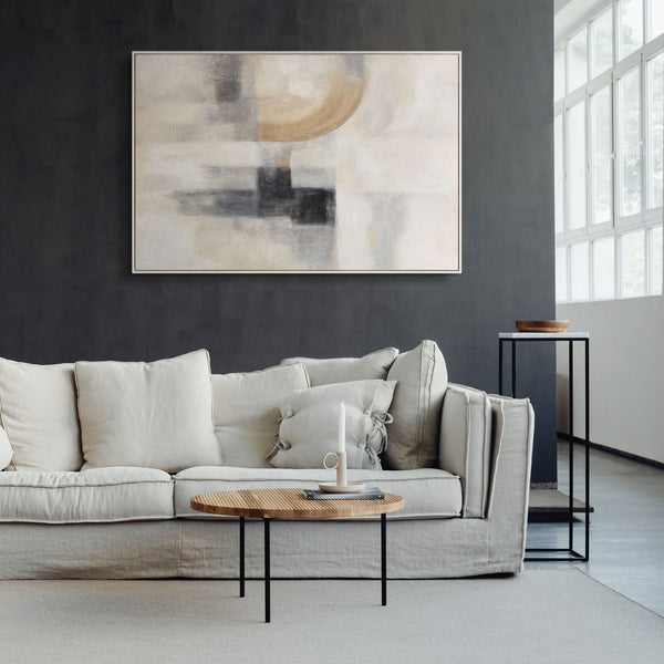 Tableau peint à la main « Lumière fantomatique » – Peinture moderne texturée avec cadre