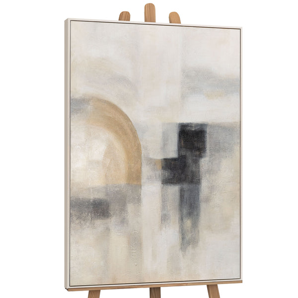 Tableau peint à la main « Lumière fantomatique » – Peinture moderne texturée avec cadre