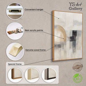 Tableau peint à la main « Lumière fantomatique » – Peinture moderne texturée avec cadre