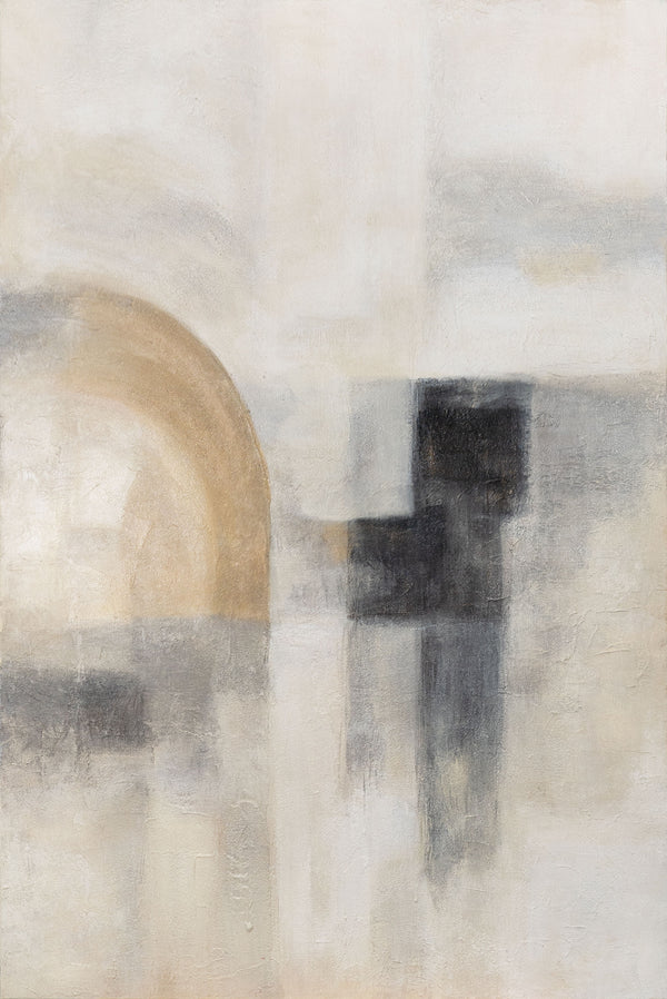 Tableau peint à la main « Lumière fantomatique » – Peinture moderne texturée avec cadre