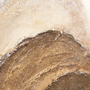 Peinture moderne aux tons naturels – Tableau encadré peint à la main « Horizon Layers »