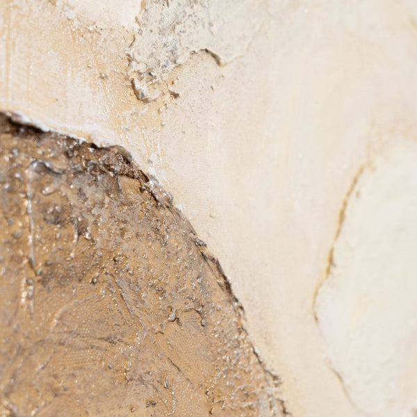 Peinture moderne aux tons naturels – Tableau encadré peint à la main « Horizon Layers »