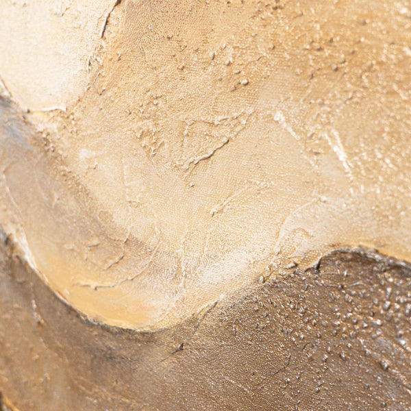 Peinture moderne aux tons naturels – Tableau encadré peint à la main « Horizon Layers »