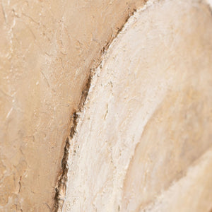 Peinture acrylique abstraite beige, peinte à la main et encadrée – Art mural moderne « Espace des formes »