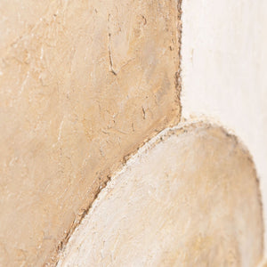 Peinture acrylique abstraite beige, peinte à la main et encadrée – Art mural moderne « Espace des formes »