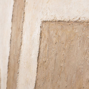 Peinture acrylique abstraite beige, peinte à la main et encadrée – Art mural moderne « Espace des formes »