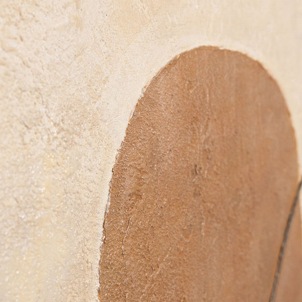 Tableau moderne beige et gris avec cadre – Art abstrait « Équilibre des contrastes »