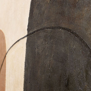 Tableau moderne beige et gris avec cadre – Art abstrait « Équilibre des contrastes »