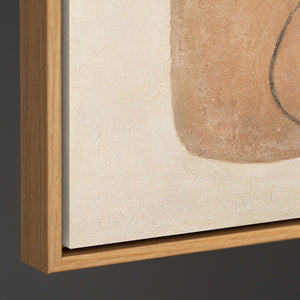 Tableau moderne beige et gris avec cadre – Art abstrait « Équilibre des contrastes »