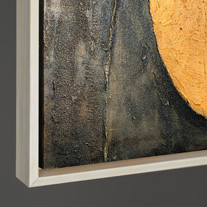 Peinture acrylique abstraite géométrique avec cadre – Art mural peint à la main « Harmonie des courbes »