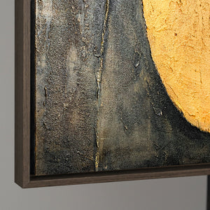 Peinture acrylique abstraite géométrique avec cadre – Art mural peint à la main « Harmonie des courbes »