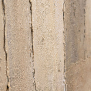 Peinture acrylique abstraite sur toile, dans les tons beige-gris « Verticales du temps »