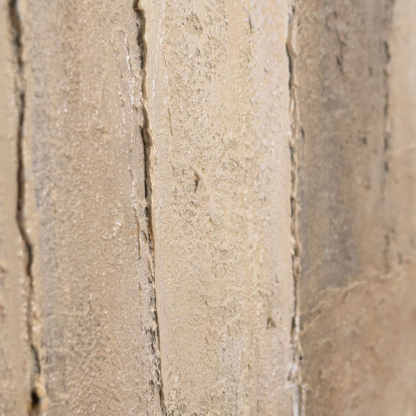 Peinture acrylique abstraite sur toile, dans les tons beige-gris « Verticales du temps »