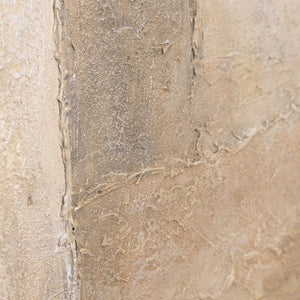 Peinture acrylique abstraite sur toile, dans les tons beige-gris « Verticales du temps »