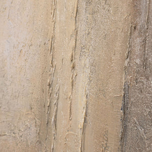 Peinture acrylique abstraite sur toile, dans les tons beige-gris « Verticales du temps »