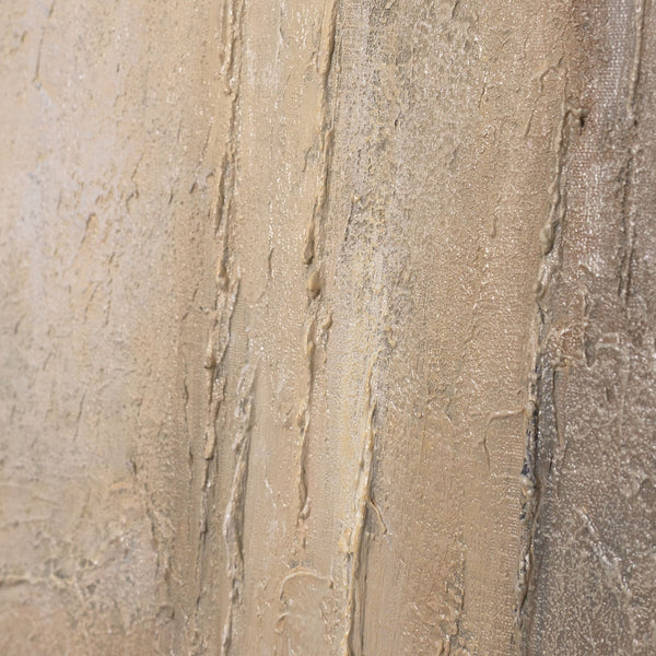 Peinture acrylique abstraite sur toile, dans les tons beige-gris « Verticales du temps »